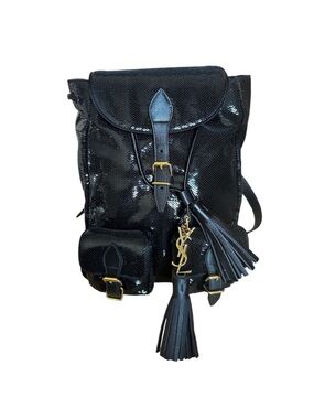 RARE Yves Saint Laurent
Festival Sequin gold hardware backpack RETAIL 3,500